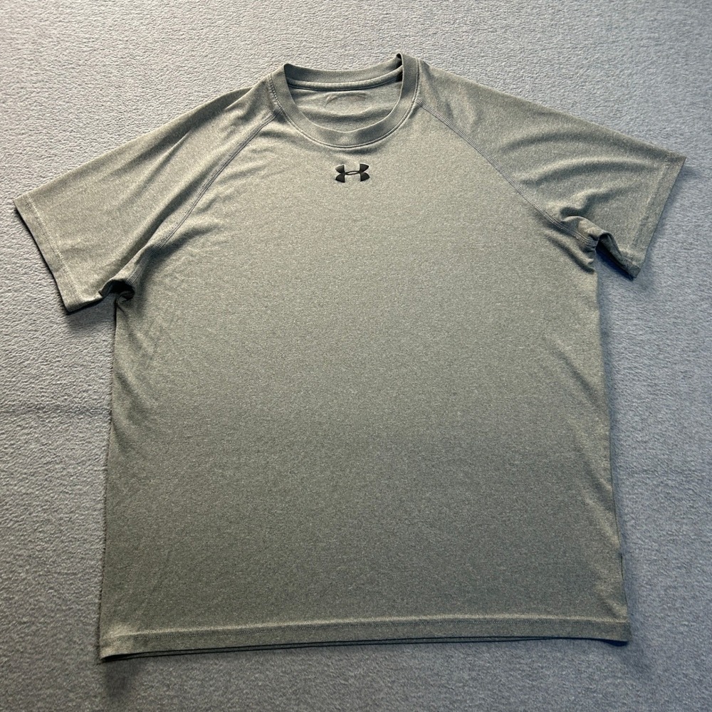 Under Armour Athletic T-Shirt Mens Large Heather Gray Short Sleeve Performance